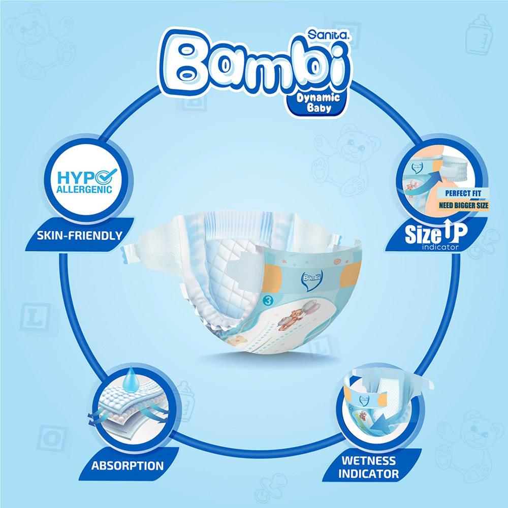 Sanita Bambi - Baby Diapers - Size 3 - 6-11kg - Medium - Pack of 184