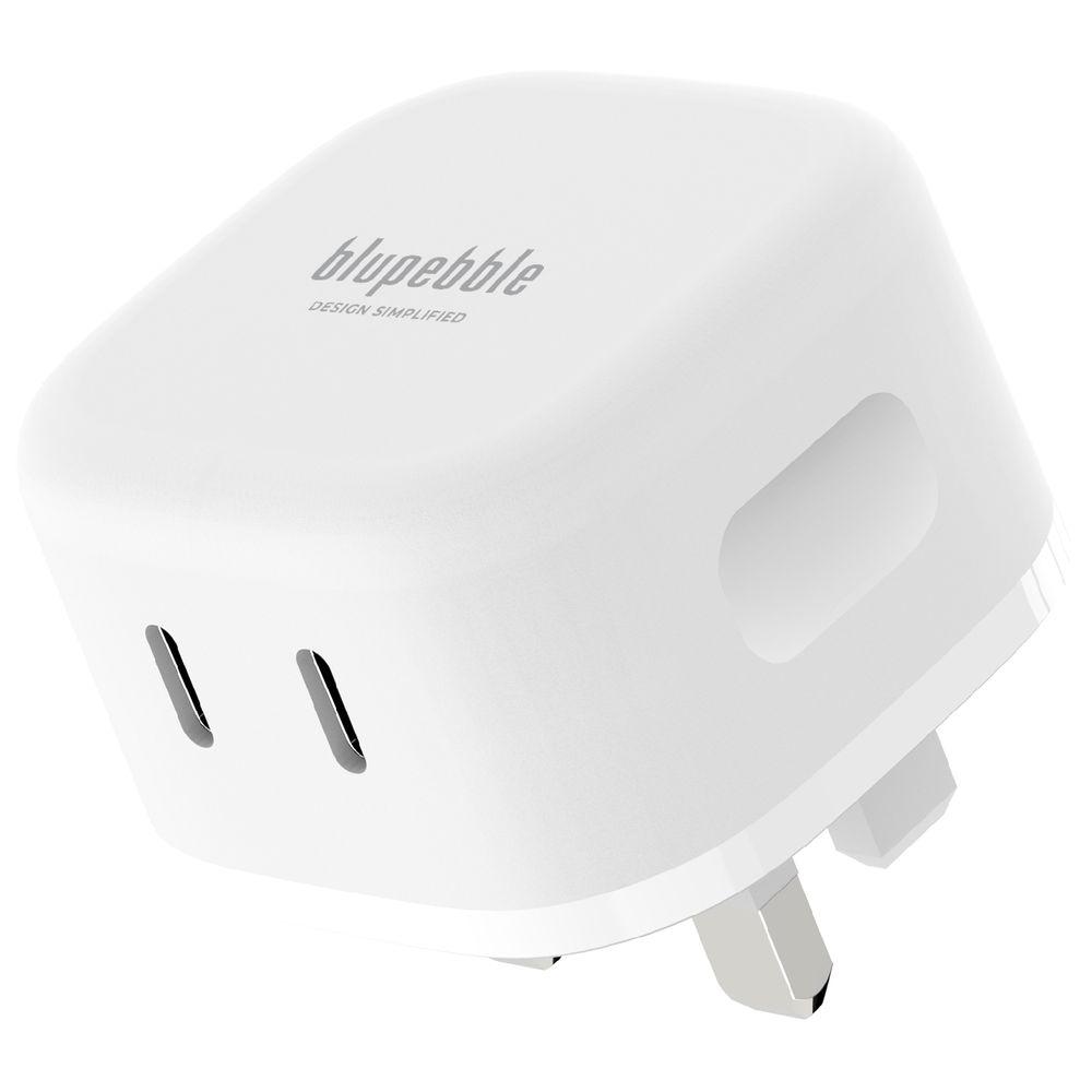 Blupebble - 2-Port PD Gan 45W Dual Port 2 USB C Charger Plug - White