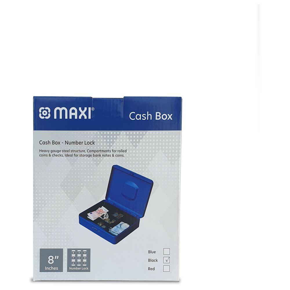 Maxi - Cash Box With Number Lock - Blue - 8-inch