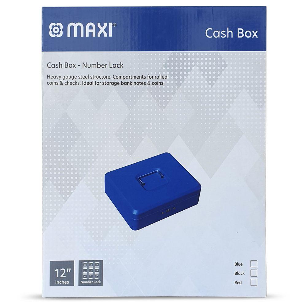 Maxi - Cash Box With Number Lock - Blue - 12-inch