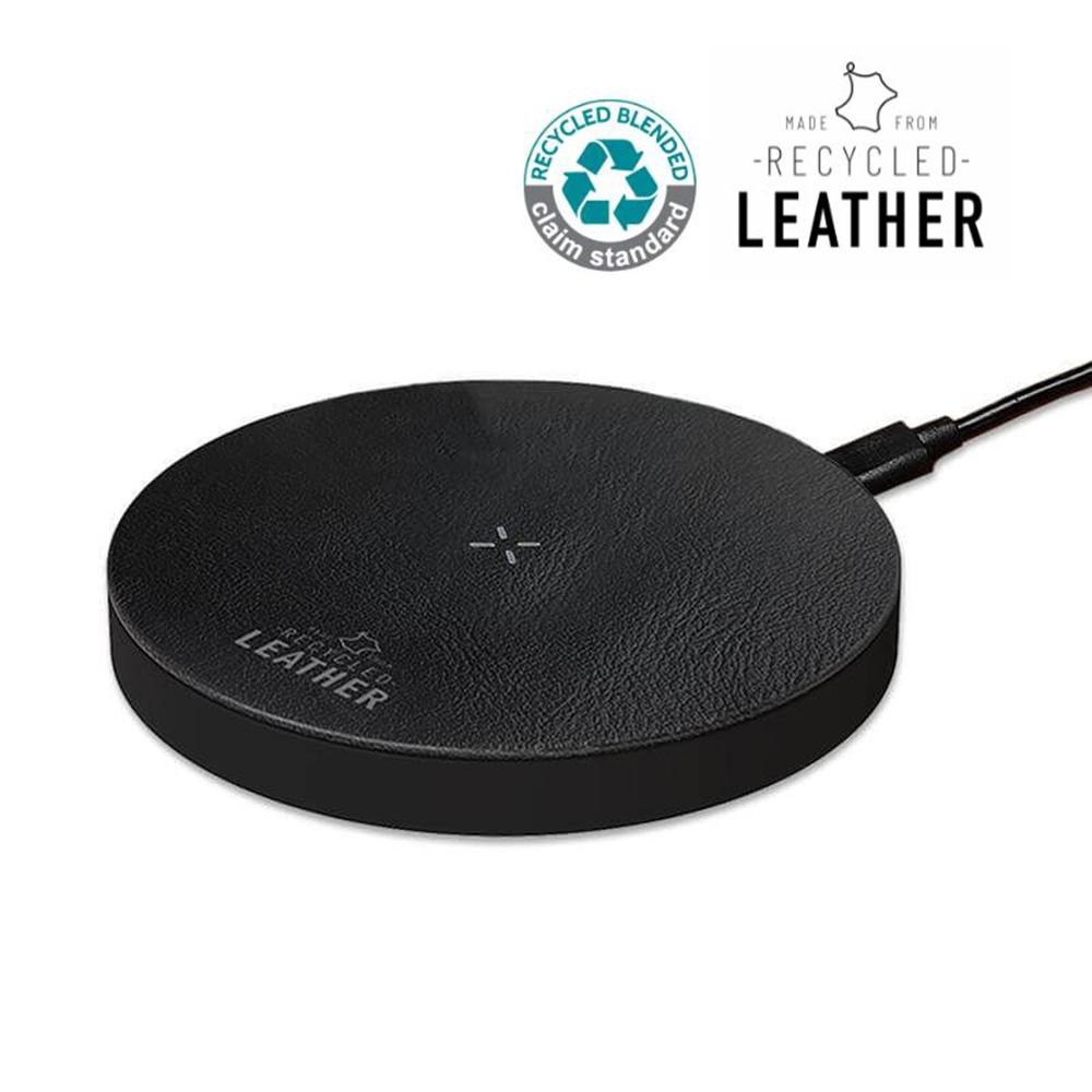 Memorii - Anzio Recycled Leather Wireless Charger - Black - 15W