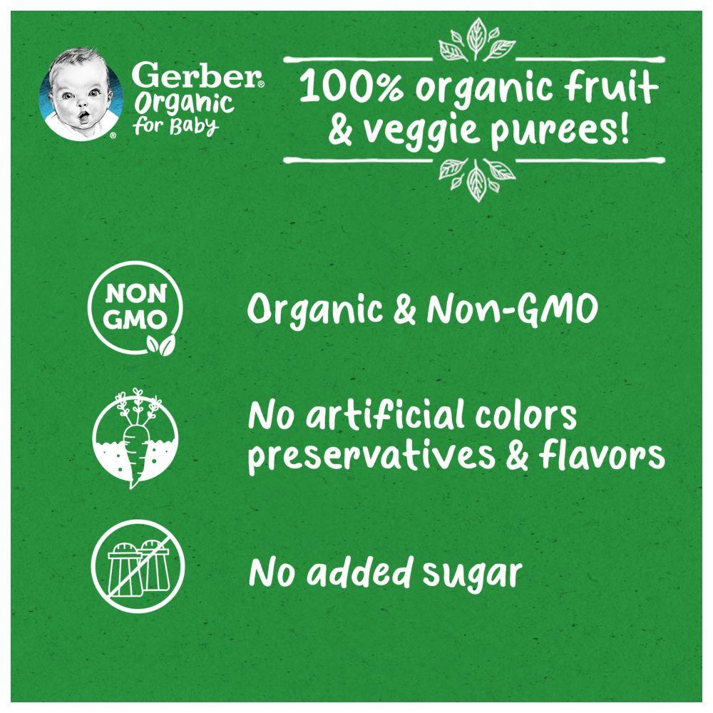 Gerber - Organic Pumpkin, Banana & Carrot Puree - Pack of 4 - 90 g