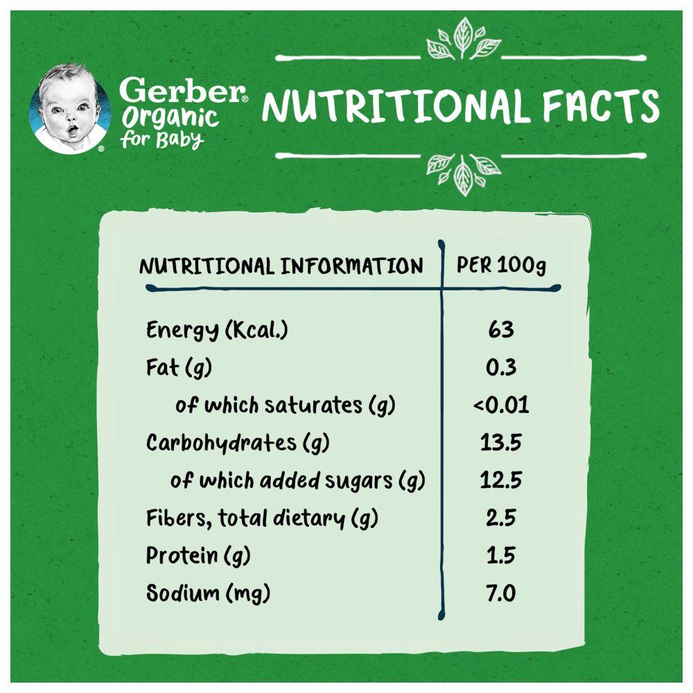 Gerber - Organic Pumpkin, Banana & Carrot Puree - Pack of 4 - 90 g