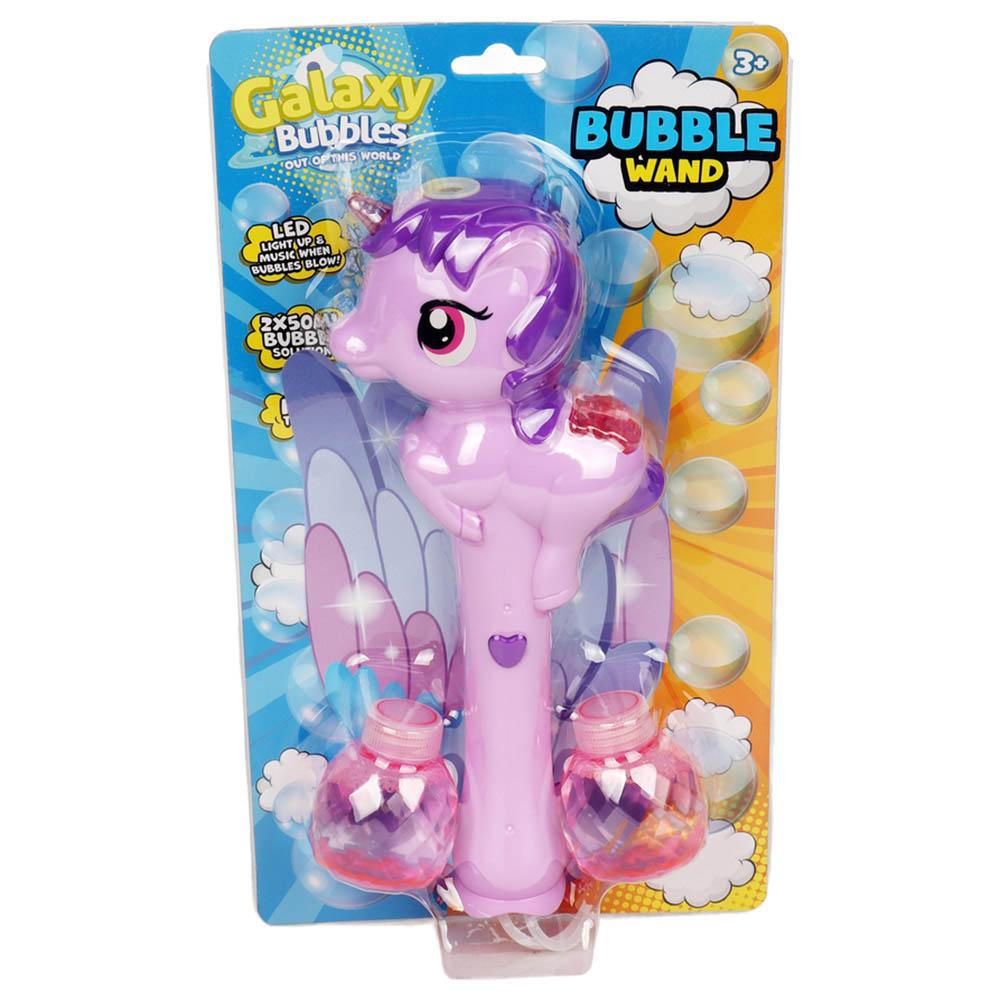 Galaxy Bubbles - Unicorn Bubble Machine With 2x50ml Bubble Solution 1pc - Color May Vary