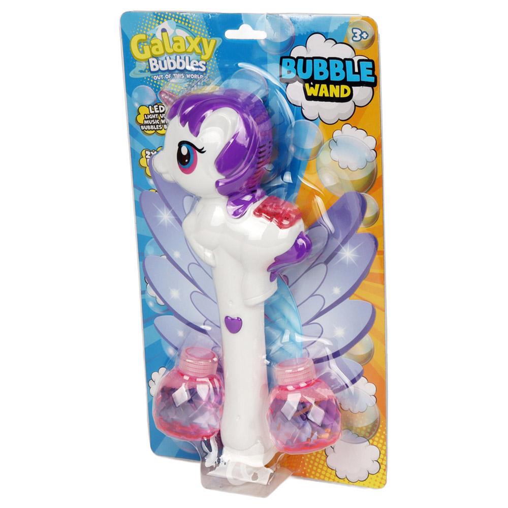 Galaxy Bubbles - Unicorn Bubble Machine With 2x50ml Bubble Solution 1pc - Color May Vary