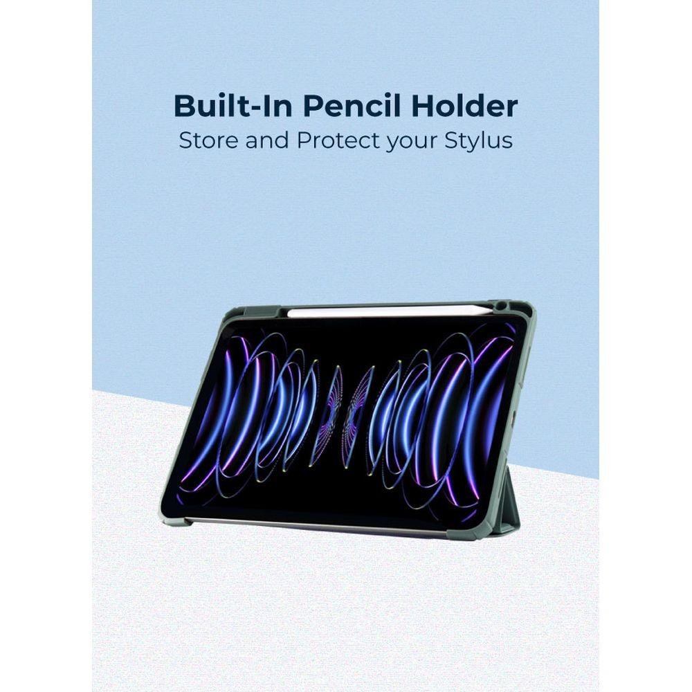 Blupebble - Hybrid Folio Slim Case w/ Pen Holder For 10th Gen Ipad - Green