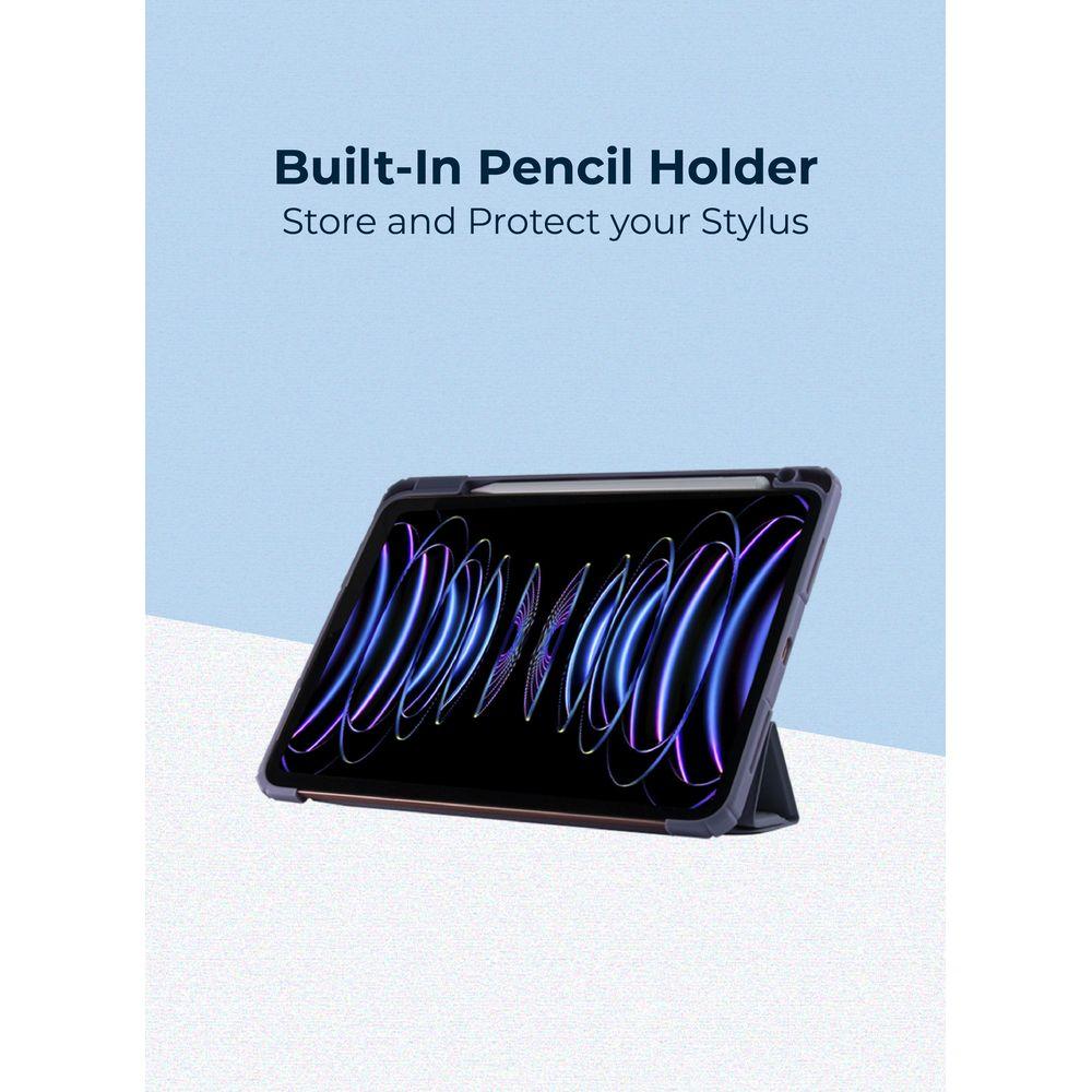 Blupebble - Hybrid Folio Case For 7/8/9th Gen Ipad - Navy Blue