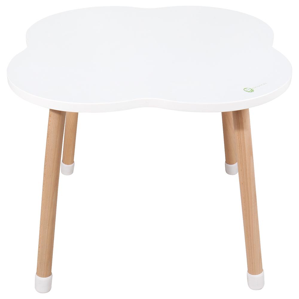 Mini Panda - Clovercharm Wooden Table & Chair - Pure Ivory