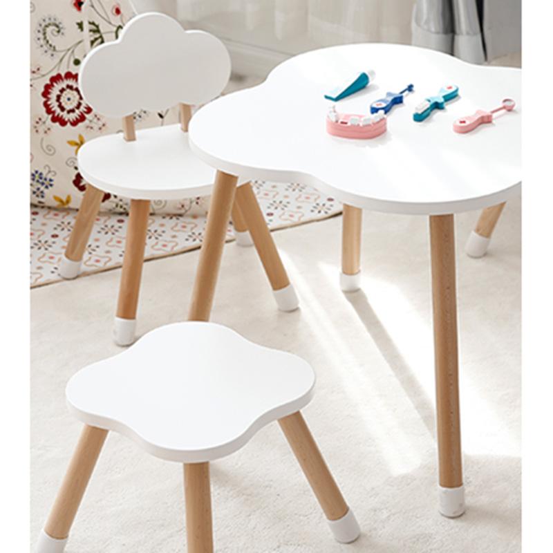 Mini Panda - Clovercharm Wooden Table & Chair - Pure Ivory