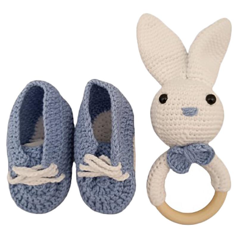 Pikkaboo - HeavenlyHugs Mr. Rabbit Handmade Crochet Teether & Booties