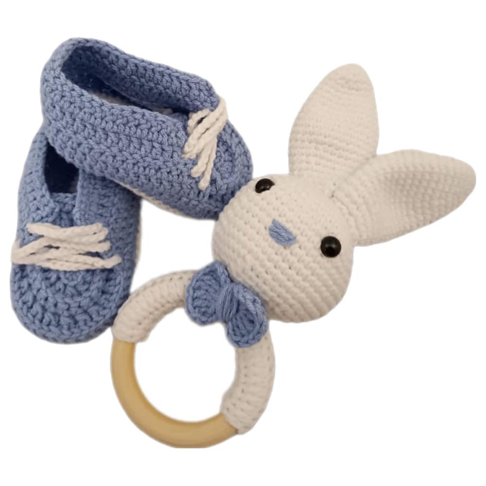 Pikkaboo - HeavenlyHugs Mr. Rabbit Handmade Crochet Teether & Booties