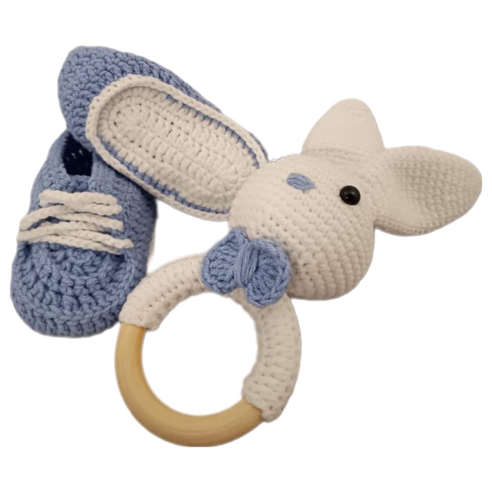 Pikkaboo - HeavenlyHugs Mr. Rabbit Handmade Crochet Teether & Booties