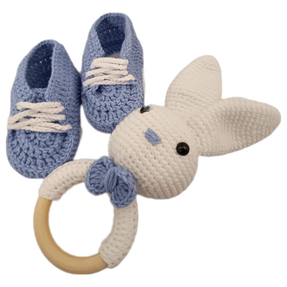 Pikkaboo - HeavenlyHugs Mr. Rabbit Handmade Crochet Teether & Booties