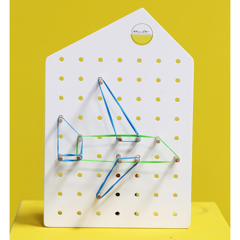 Mkandm - Geoboard Wooden Toy - White