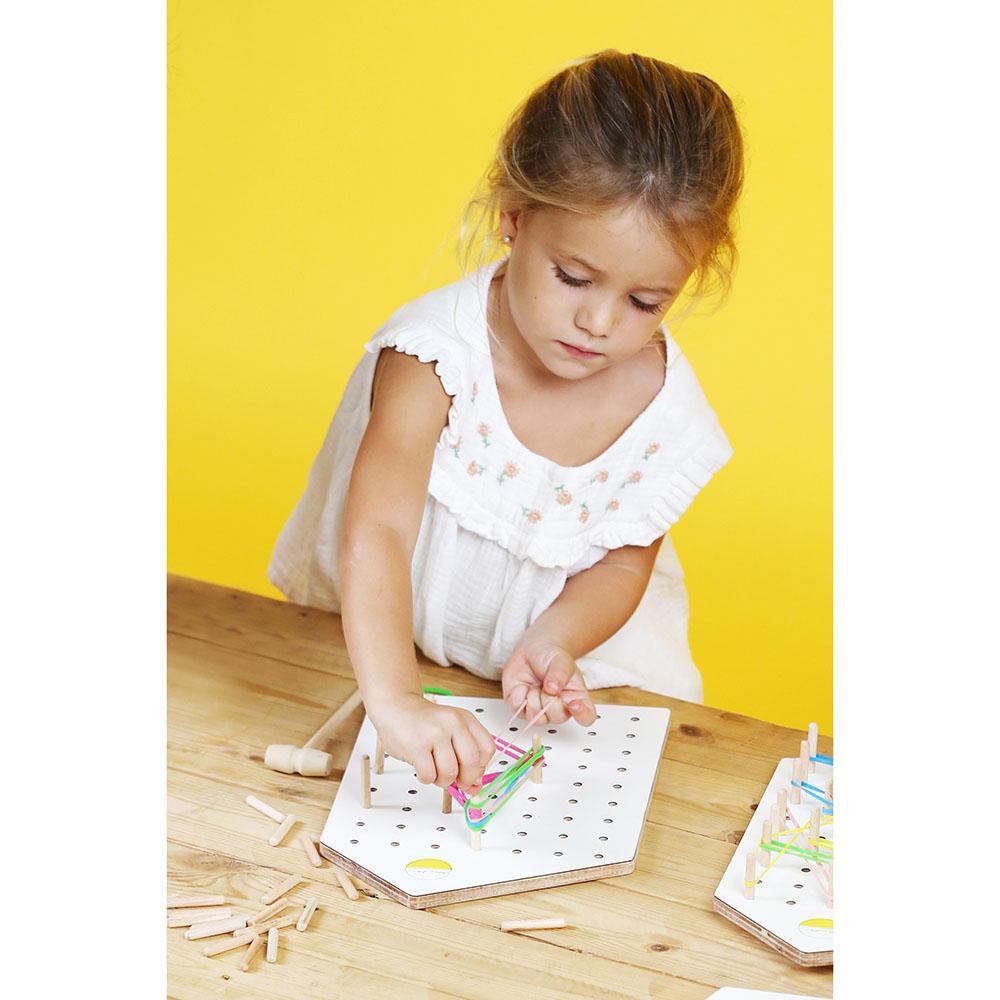 Mkandm - Geoboard Wooden Toy - White