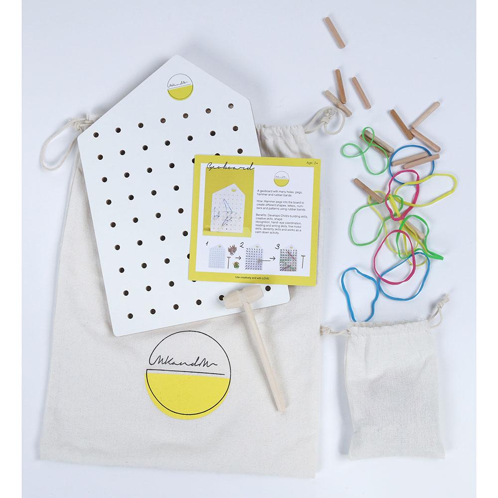 Mkandm - Geoboard Wooden Toy - White