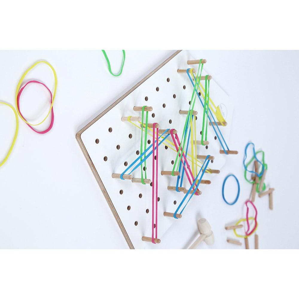 Mkandm - Geoboard Wooden Toy - White