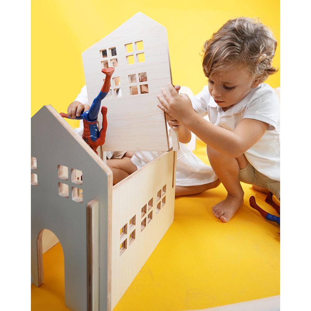 Mkandm - Skyline Wooden Building Toy - White - 8pcs