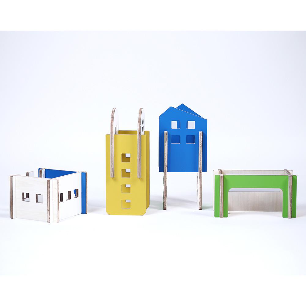 Mkandm - Skyline Mini Wooden Building Toy - 16pcs