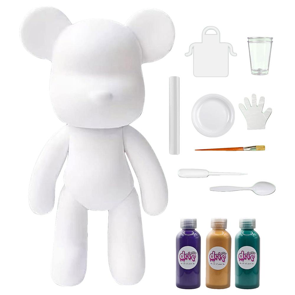 Drip - DIY Acrylic Fluid Paint Bear Complete Kit - 23 cm