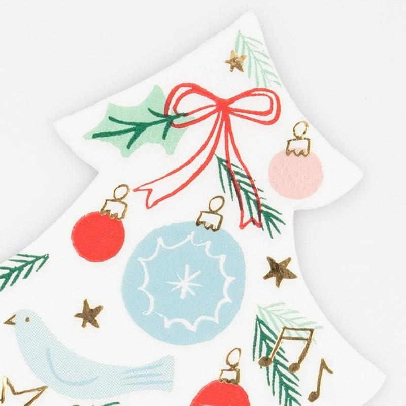 Meri Meri - Festive Pattern Tree Napkins - 16pcs