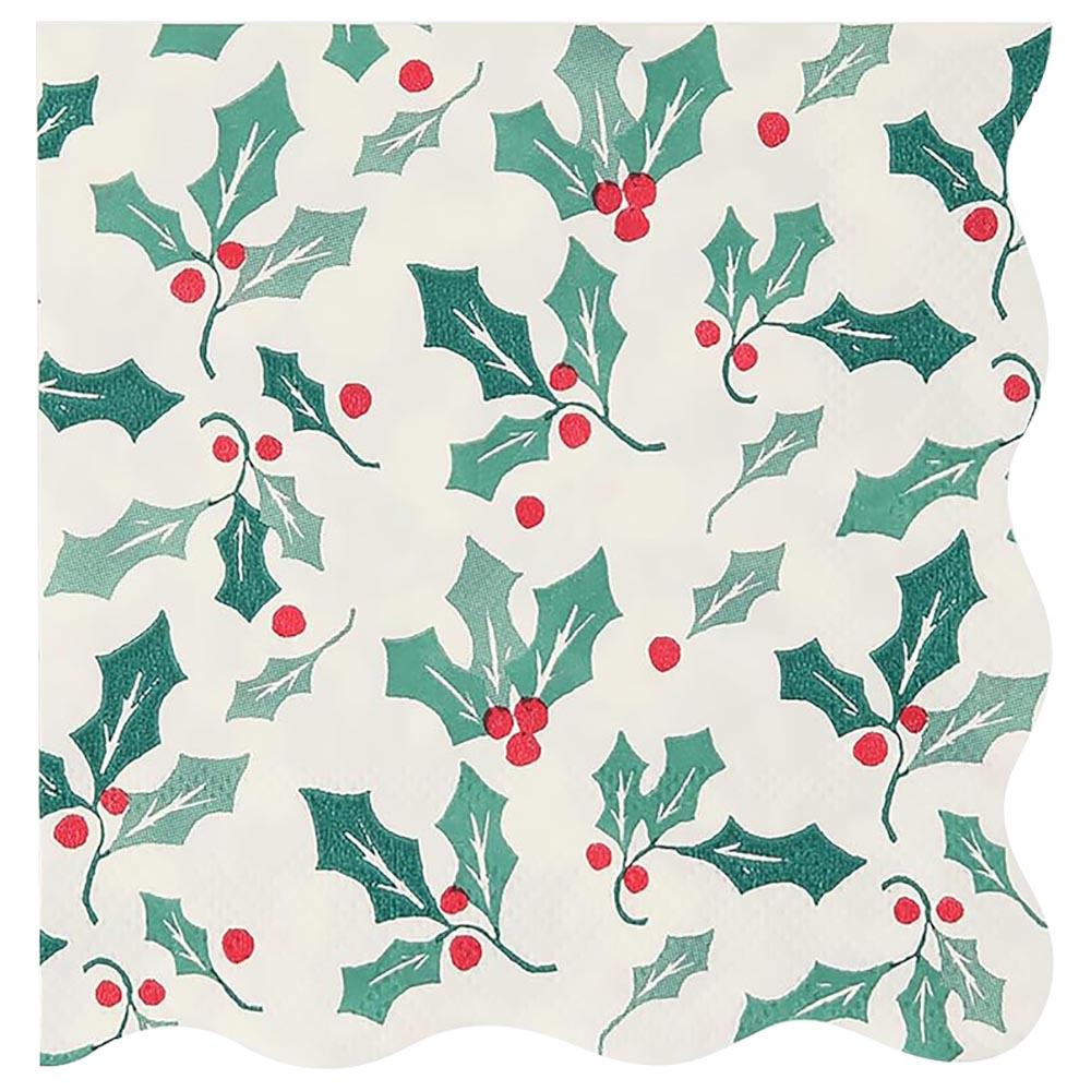 Meri Meri - Holly Pattern Small Napkins - 16pcs