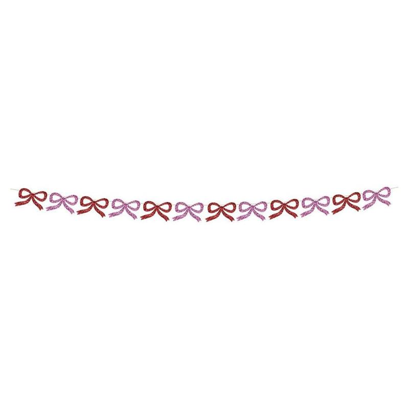 Meri Meri - Red & Pink Glitter Bow Garland