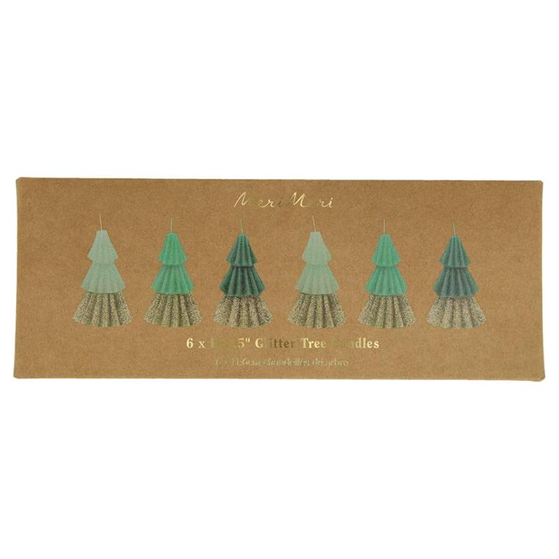 Meri Meri - Green Mini Tree Candles - 6pcs