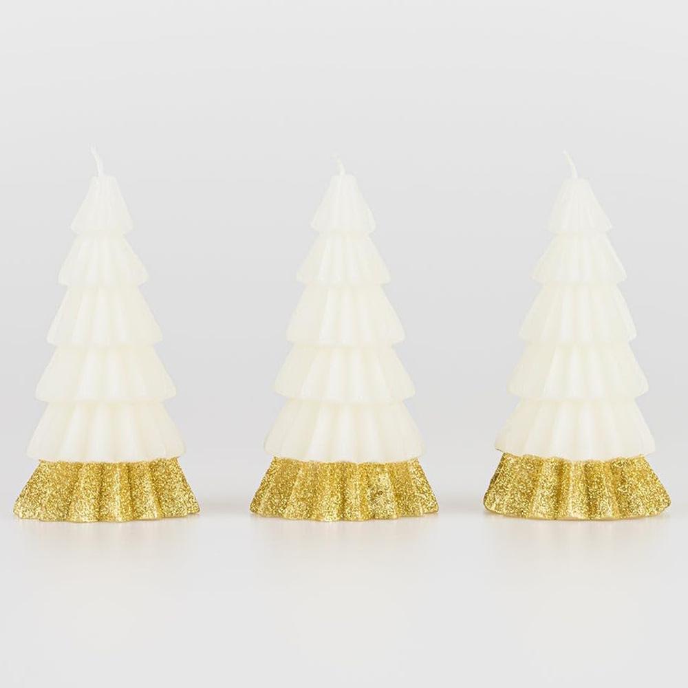 Meri Meri - Ivory Tree Candles - 3pcs