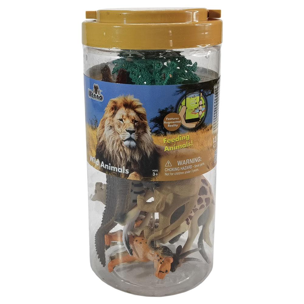 Wenno - Wild Animals Playset In Bucket - 13pcs