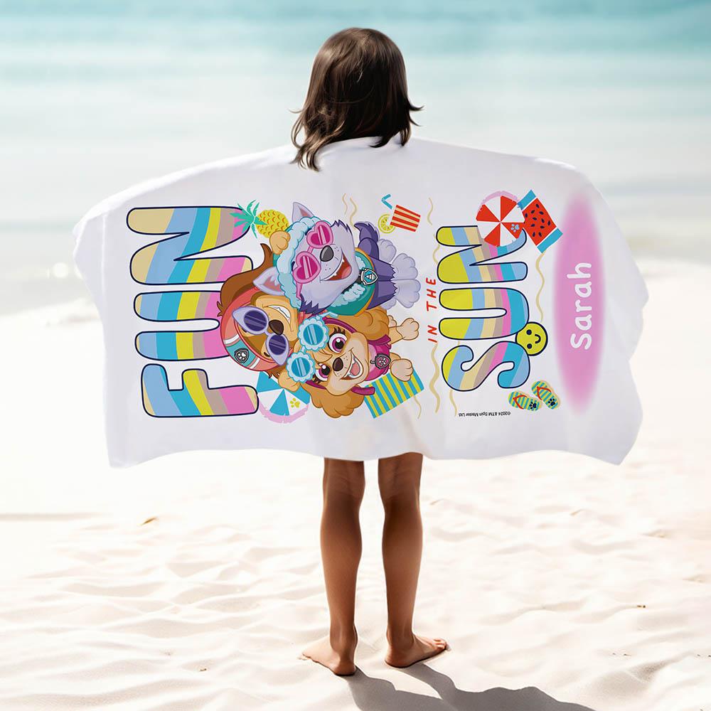 Essmak - Personalised Paw Patrol Girl Beach Towel 