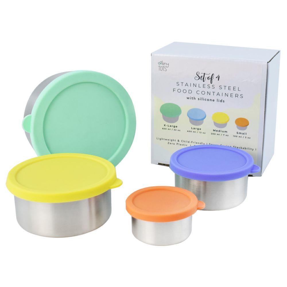 Tiny Tots - Stainless Steel Snack Containers - 4pcs