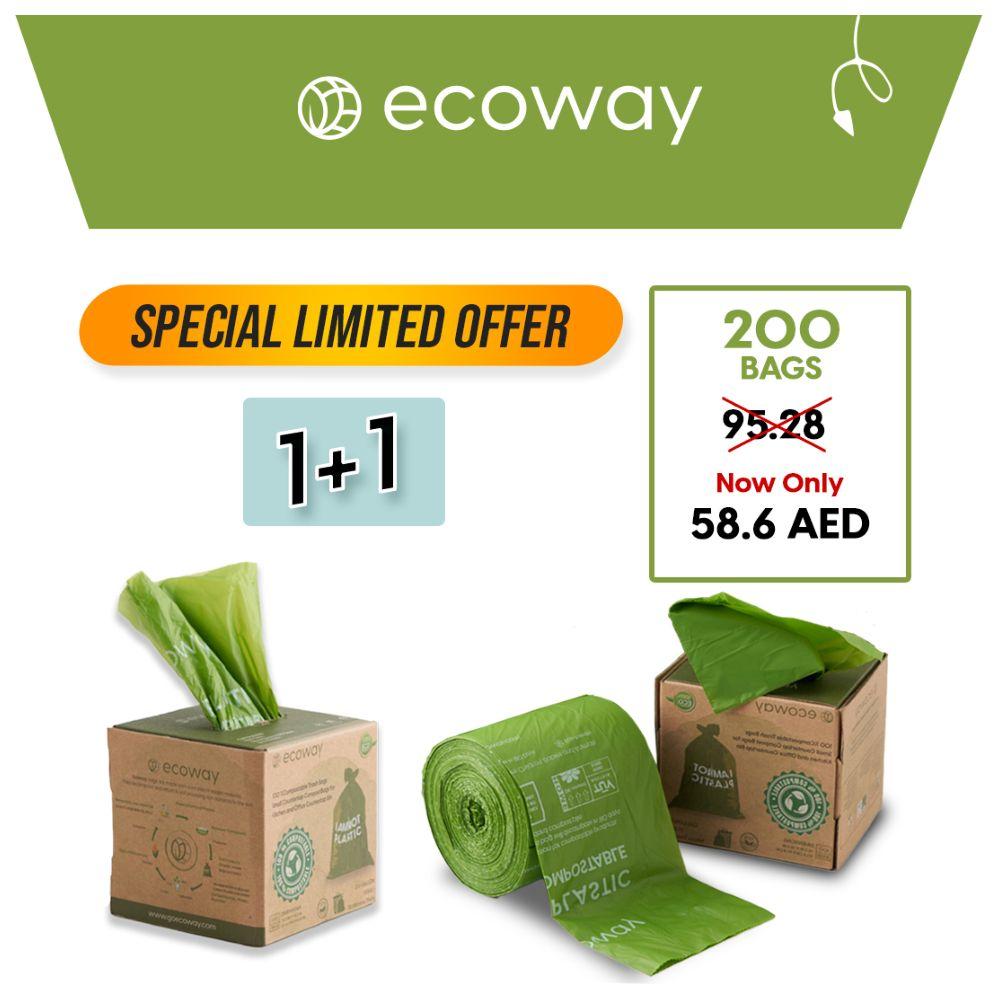 Ecoway - Compostable Garbage Bags - Green - 9.84 L - 200pcs