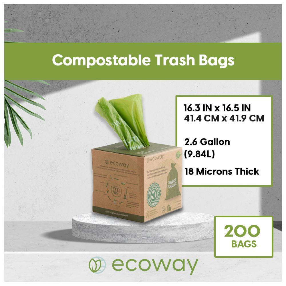 Ecoway - Compostable Garbage Bags - Green - 9.84 L - 200pcs