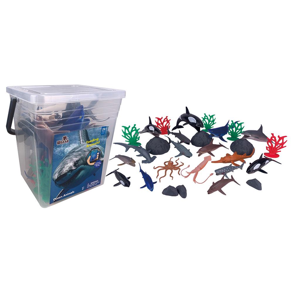 Wenno - Ocean Animals Playset In Square Bucket - 45pcs