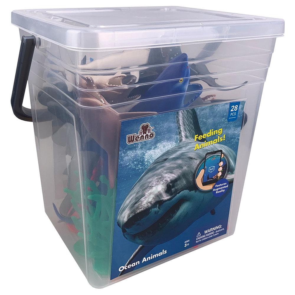 Wenno - Ocean Animals Playset In Square Bucket - 45pcs