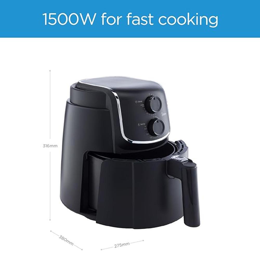 Midea - XL Air Fryer - Black - 4.7 L