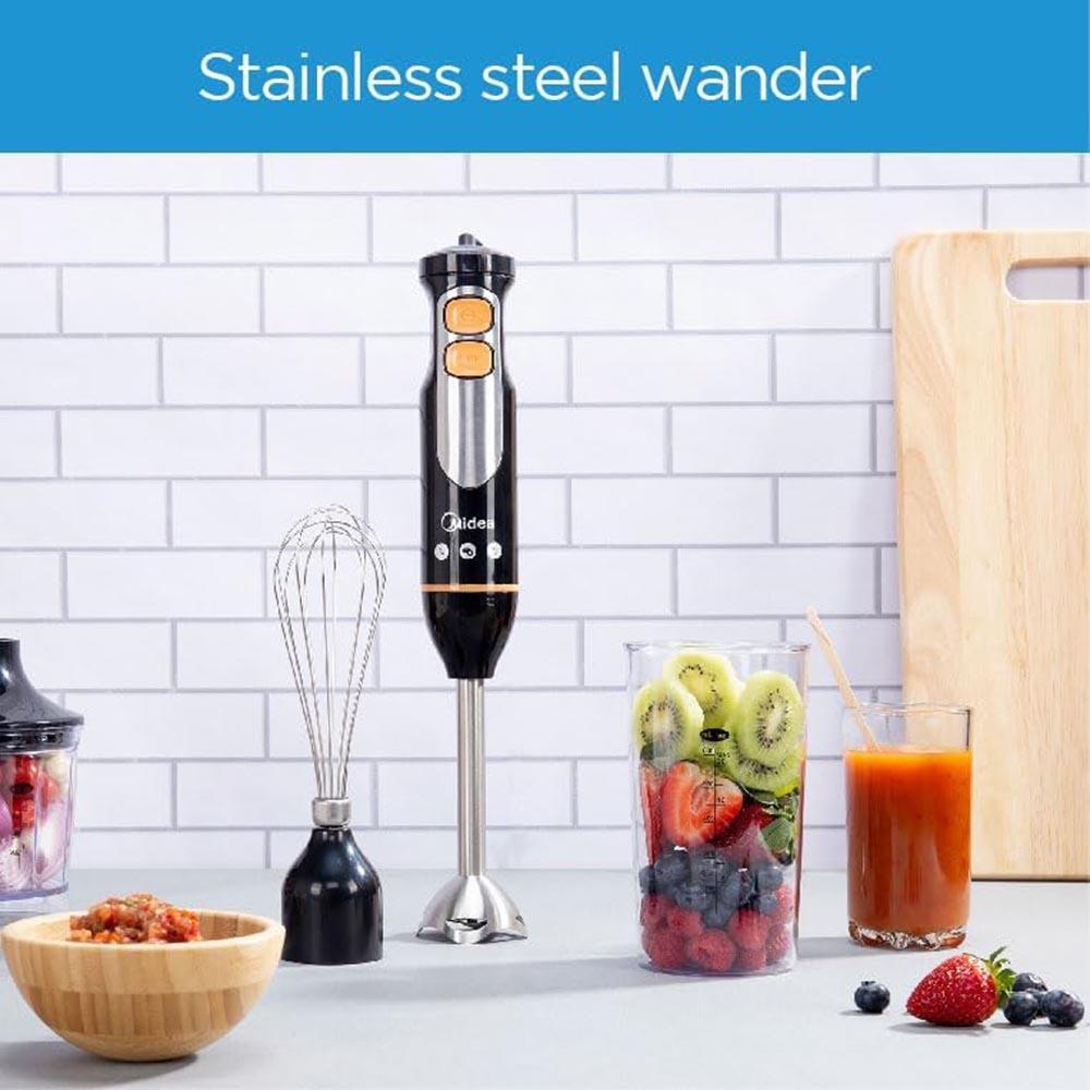 Midea - 4-in-1 Hand Blender Chopper & Whisk - Black - 600 W