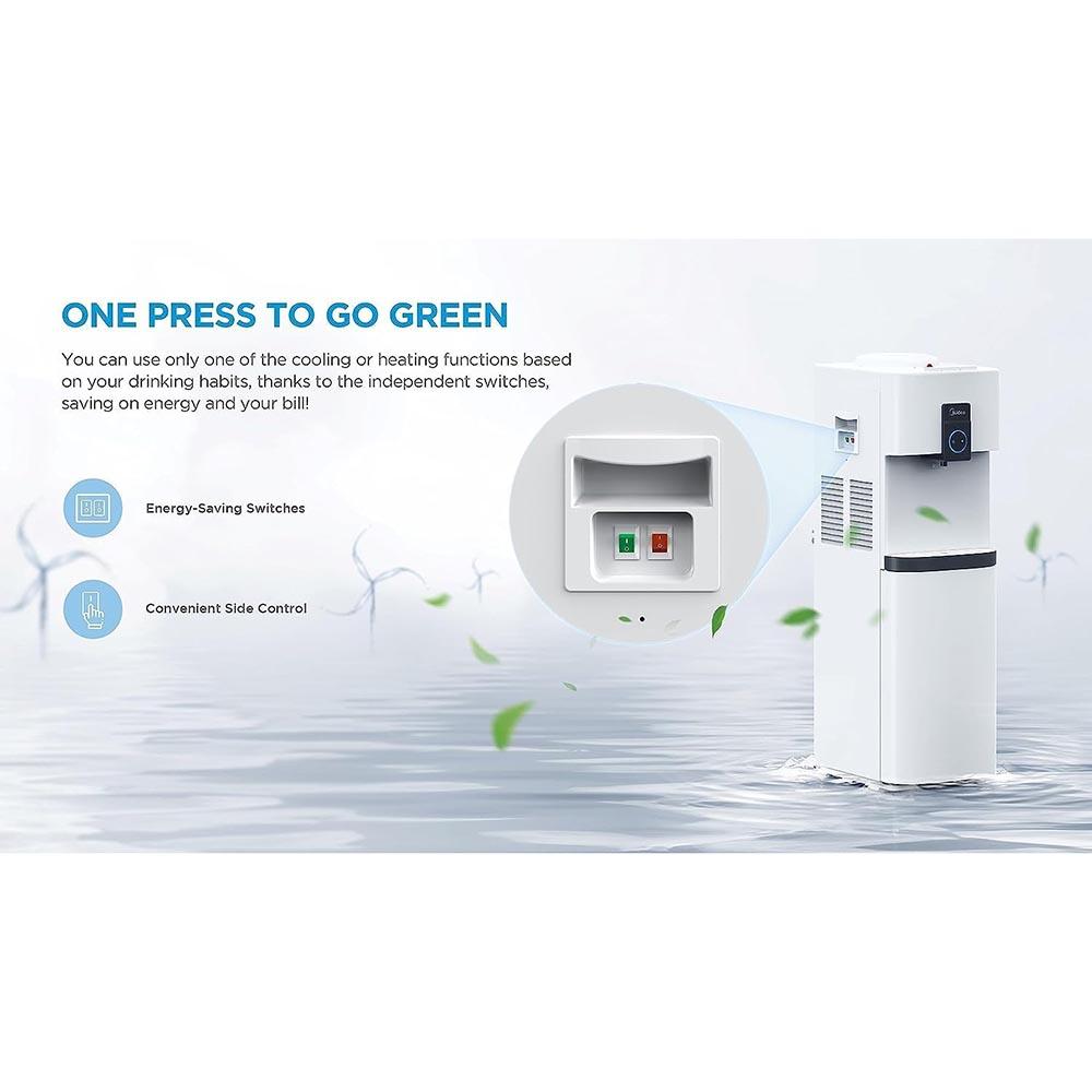 Midea - Top Loading Water Dispenser With Cabinet - White