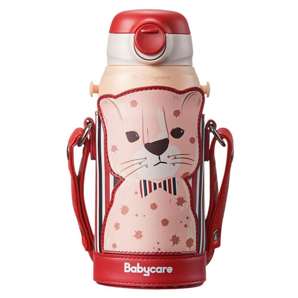 Babycare - 3-in-1 Vacuum Bottle With Straw - Leopard - 600 ml