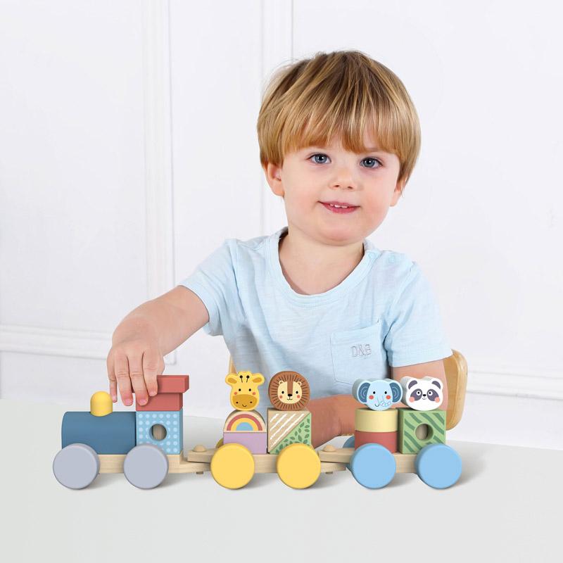 TookyToys - Animals Stacking Train Toy - 16pcs