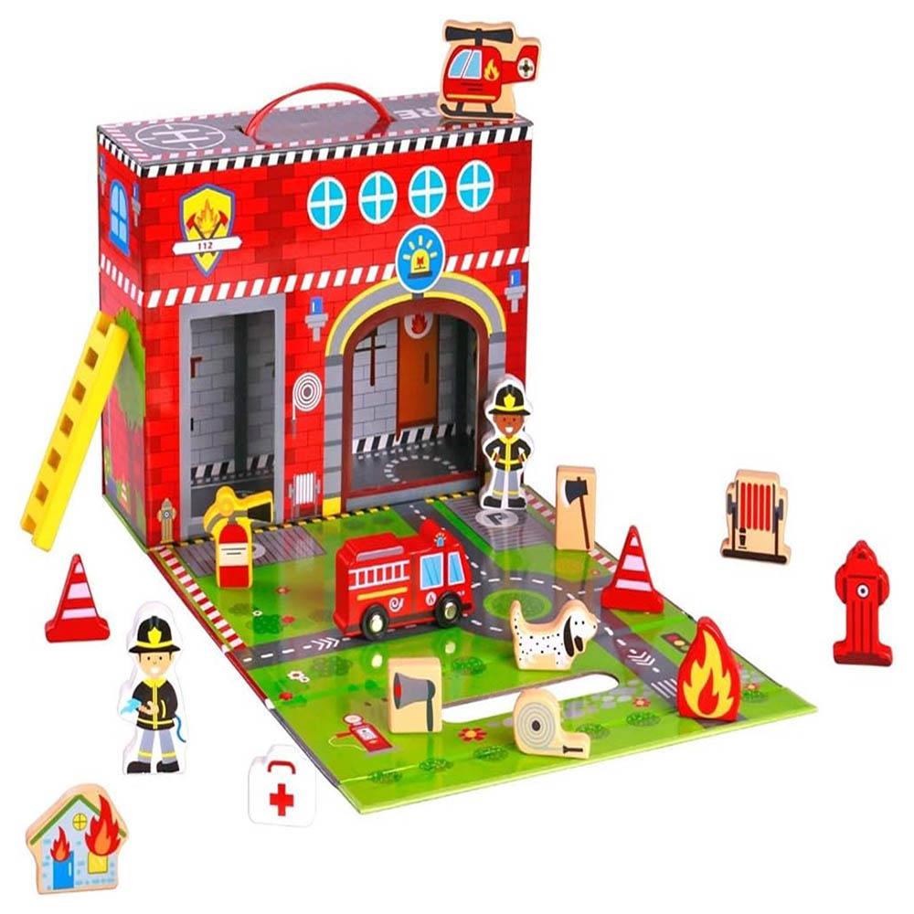 TookyToys - Fire Station Playset - 17pcs