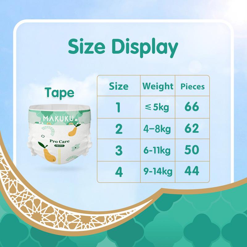 Makuku - Premium Diapers Procare Tape S1 - New-born - Approx. 5Kg - 66pcs