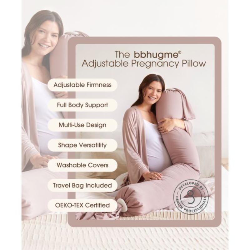 Bbhugme Pregnancy Pillow In Eucalyptus/Coral (Biofoam)