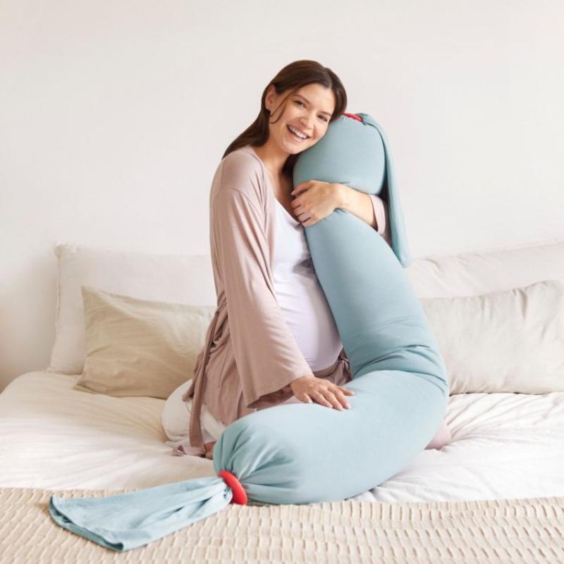 Bbhugme Pregnancy Pillow In Eucalyptus/Coral (Biofoam)