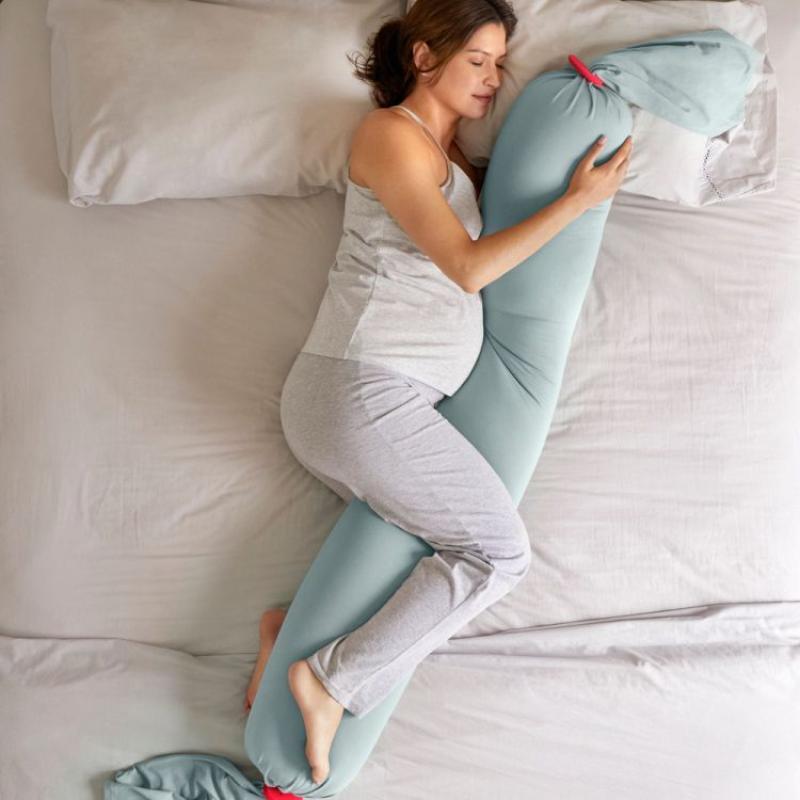 Bbhugme Pregnancy Pillow In Eucalyptus/Coral (Biofoam)