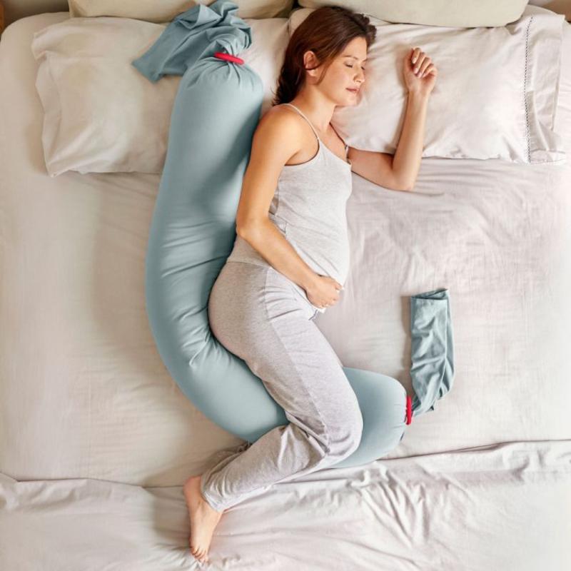 Bbhugme Pregnancy Pillow In Eucalyptus/Coral (Biofoam)