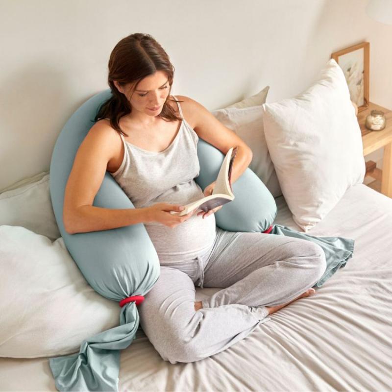 Bbhugme Pregnancy Pillow In Eucalyptus/Coral (Biofoam)