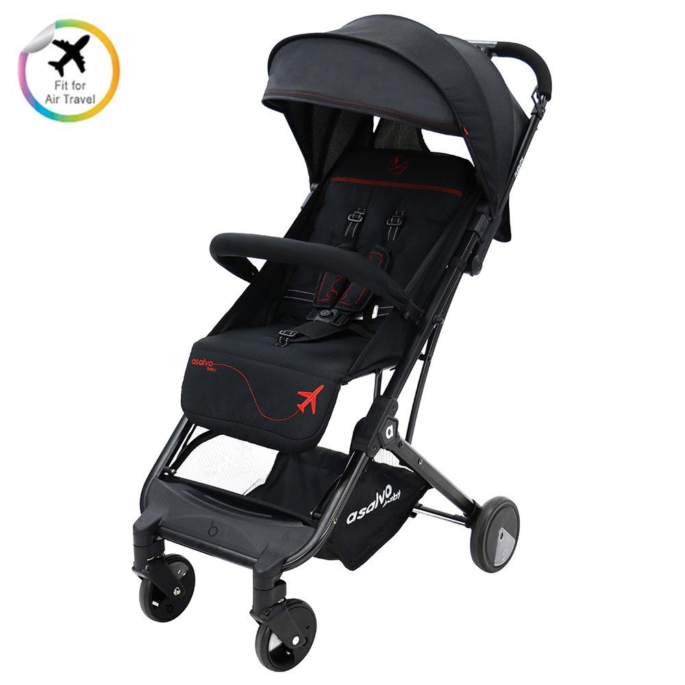 Asalvo - Travel+ Stroller - Black Red