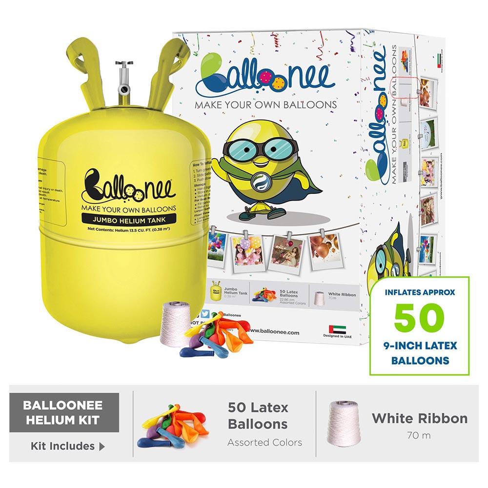 Balloonee - Jumbo Disposable Helium Party Kit With 50 Balloons